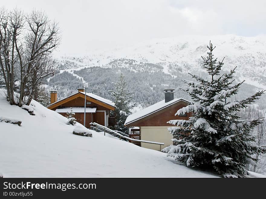 Ski Resort After Snow Storm