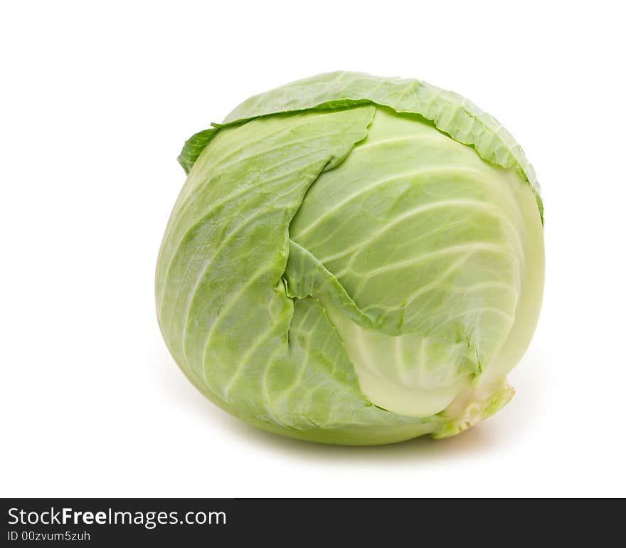 Fresh cabbage on white background