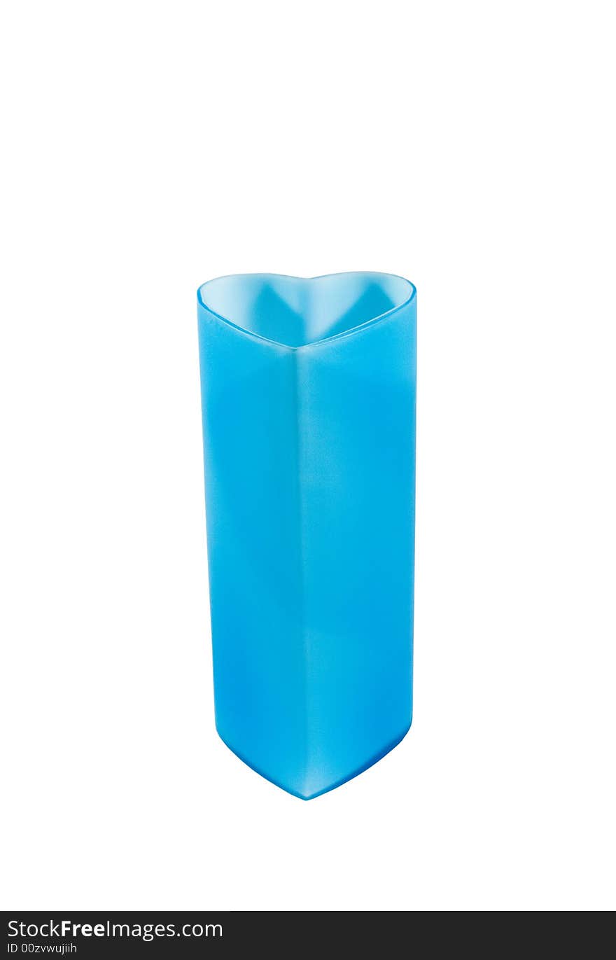 Blue vase with a heart-shaped neck