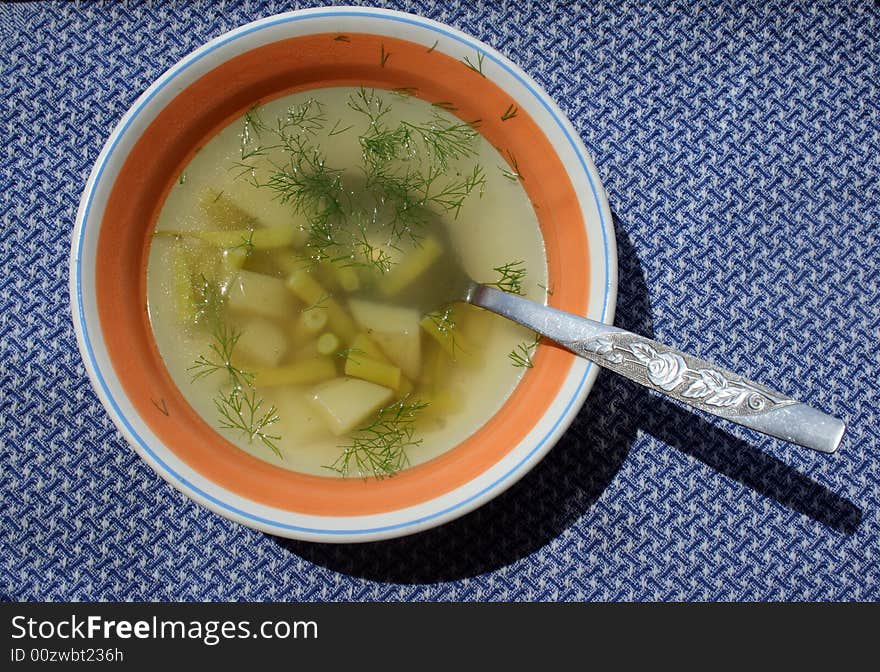 Soup from a siliculose string bean