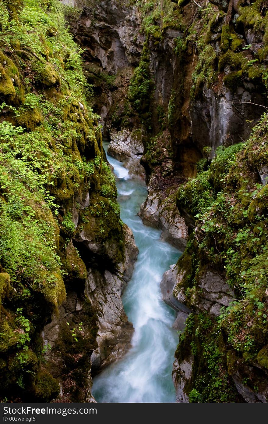 Taken in the magic forest (Zauberwald) near Koenigssee, Bavaria, Germany. Very nice view alone the river though the forest.