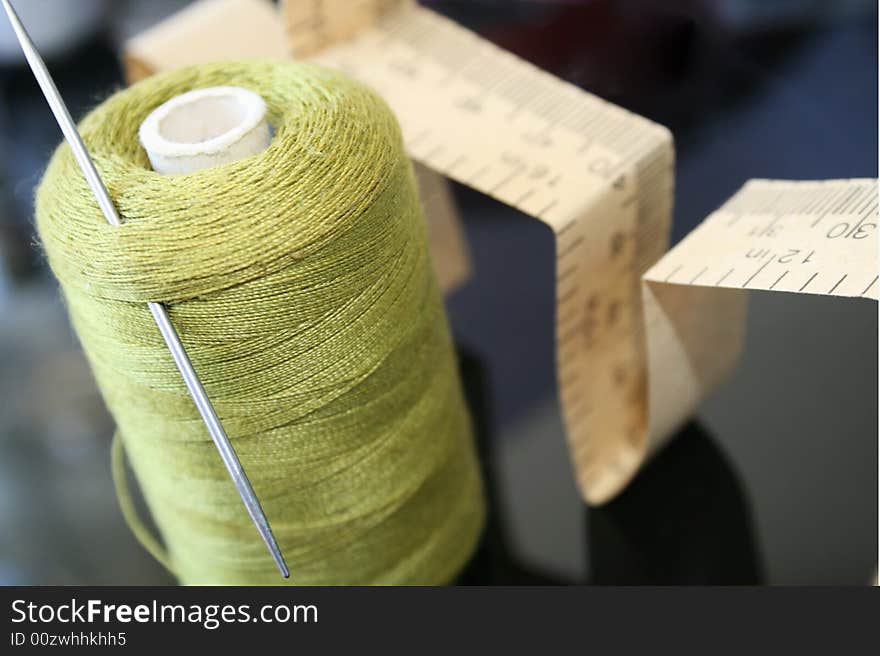 Green darning cotton