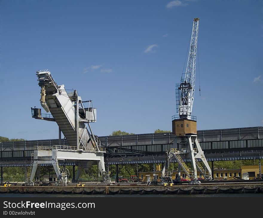 Photo of gantry cranes in Gdańsk Poland