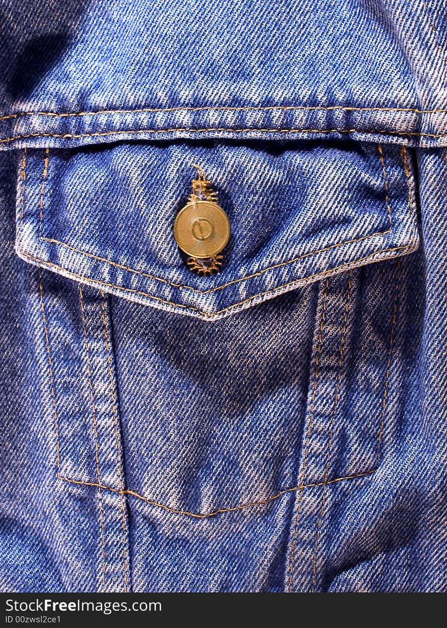 A blue color pocket jeans. A blue color pocket jeans