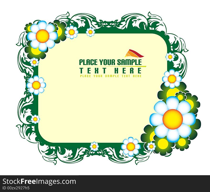 Floral banner on the white background