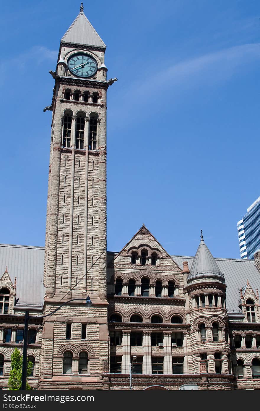 Old City Hall Tower, view from a street. Old City Hall Tower, view from a street