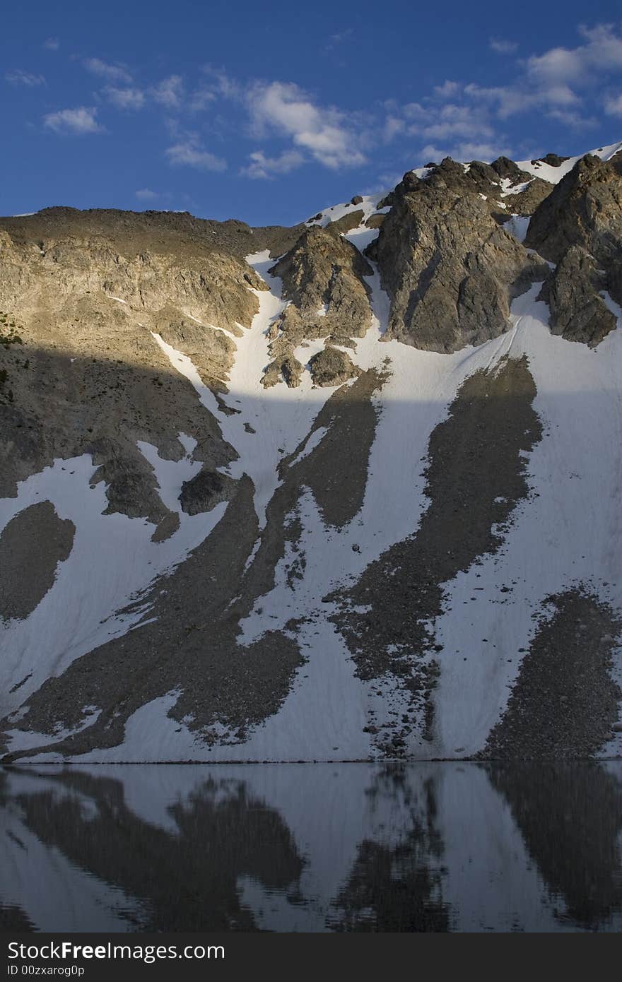 Meadow lake at sunset in the Lemhi mountain range in Idaho.