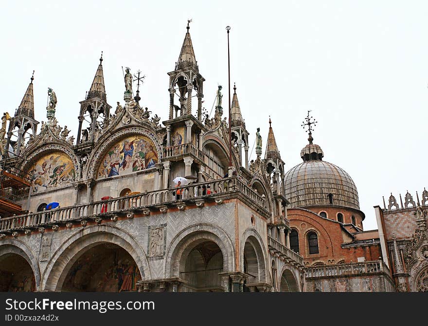 The scenery at  San Marco Plaza in Venice Italy. The scenery at  San Marco Plaza in Venice Italy