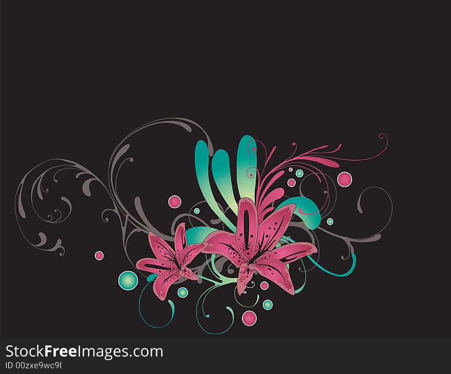 Illustration of a floral background