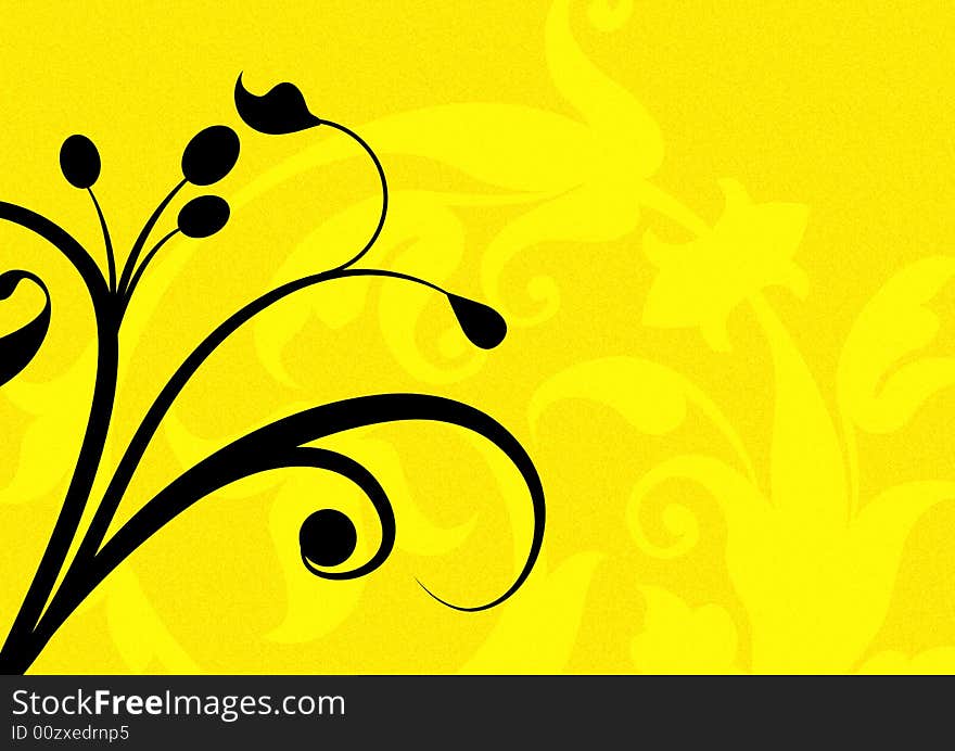 Golden Floral design abstract background. Golden Floral design abstract background