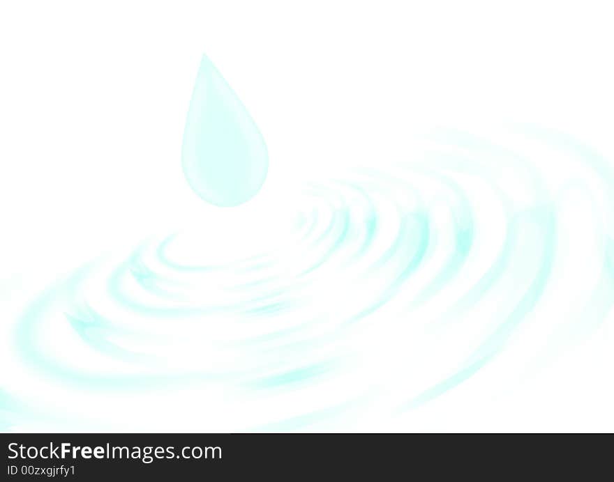 Water drop in white background