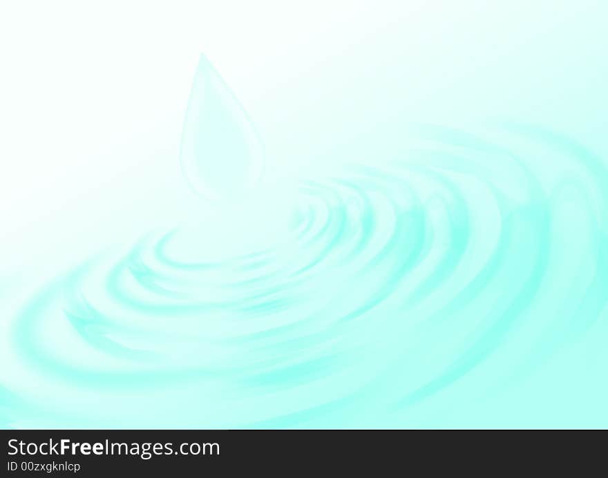 Water drop in cyan background