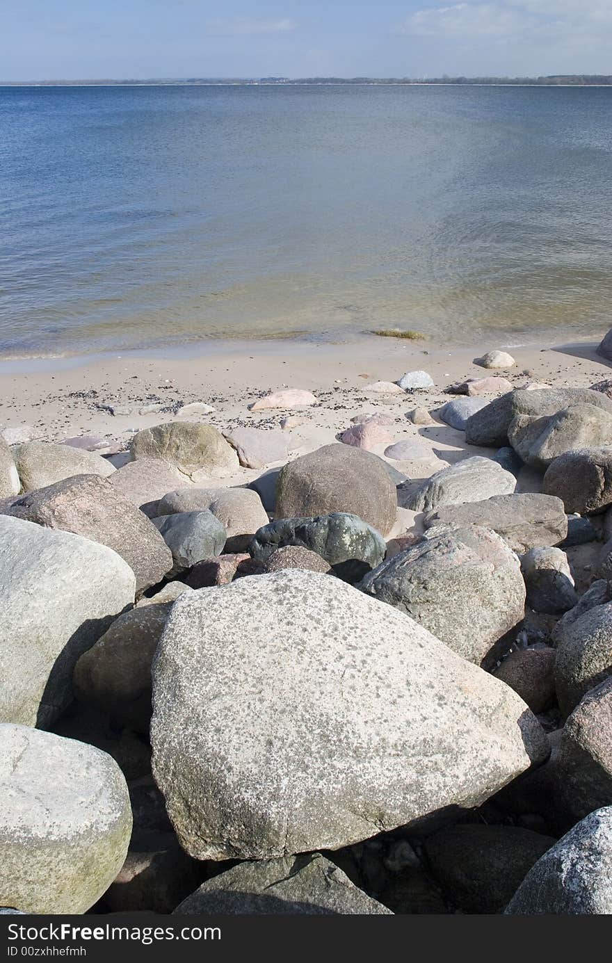 Stoney beach of the baltic sea