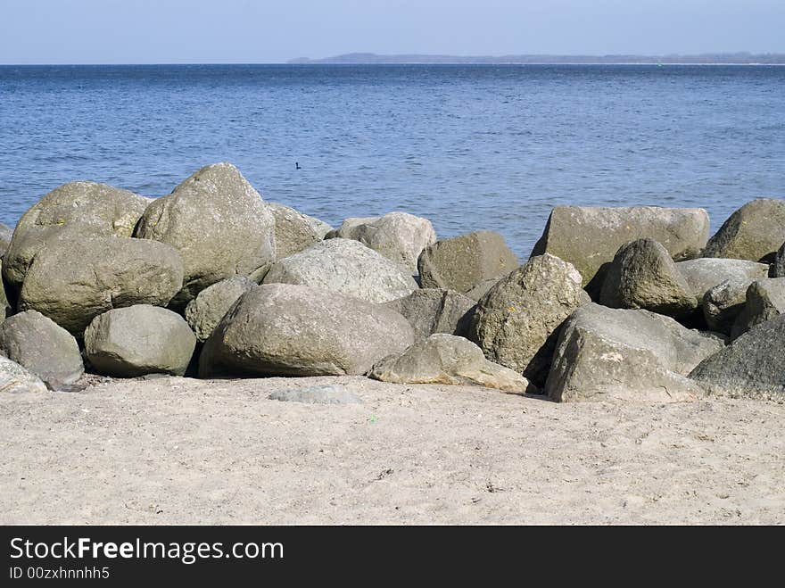 Stoney beach of the baltic sea