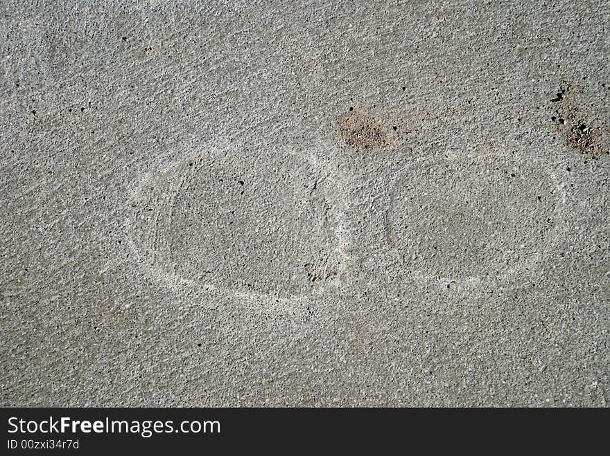 A footprint trace in the sand