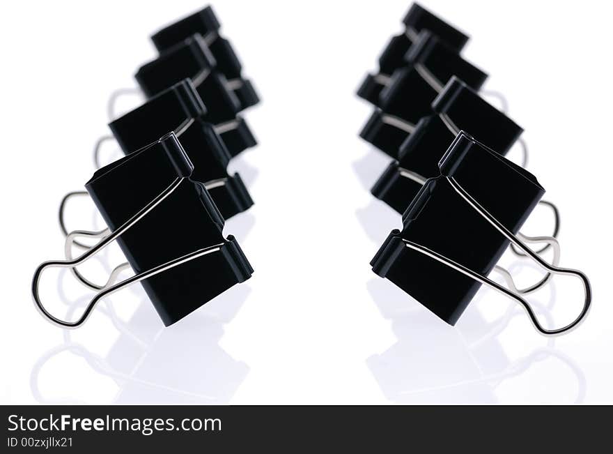 Binder clips. Office accessories isolated on a white background