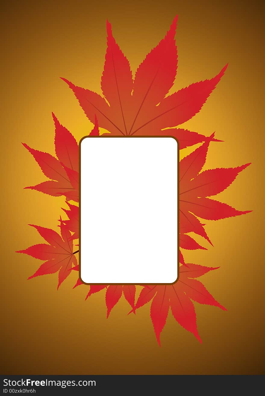 Frame in Bunch of red leaves background. Frame in Bunch of red leaves background