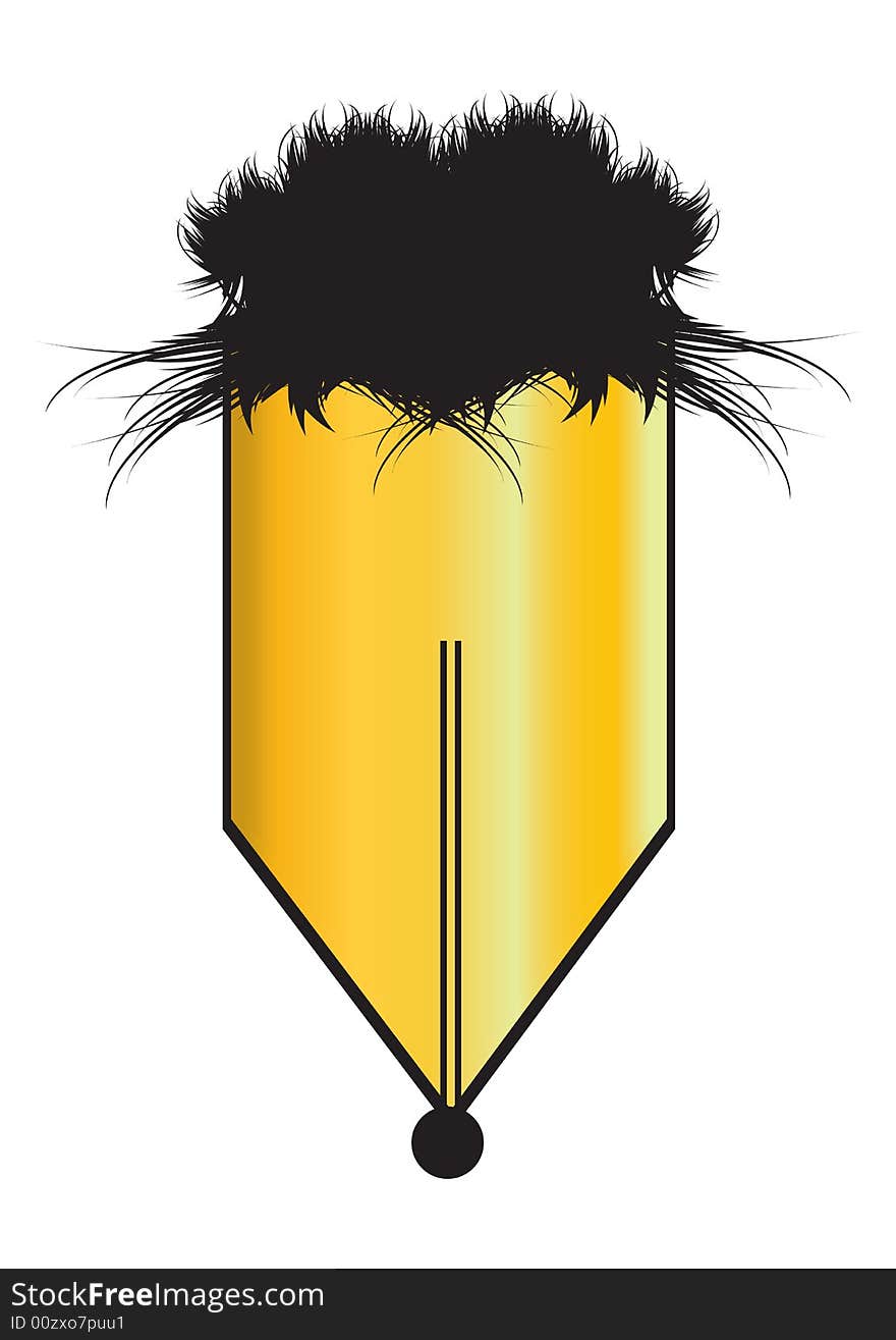 Grungy pen nip - vector