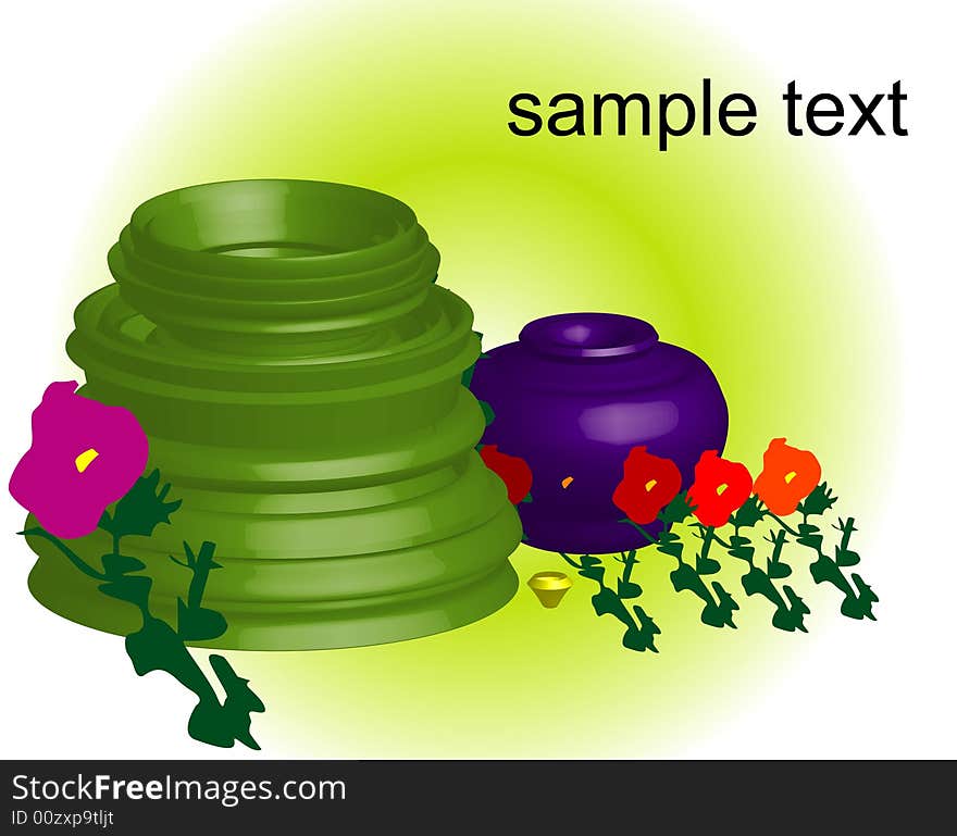 Illustration of 3d flovers, color. Illustration of 3d flovers, color