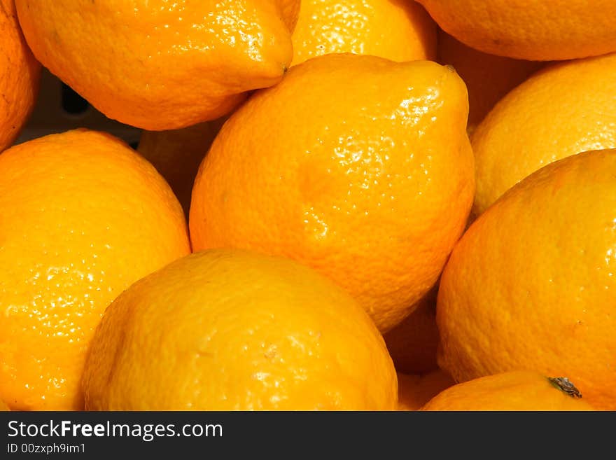 Lemons in the market breakfast, bright, brightly