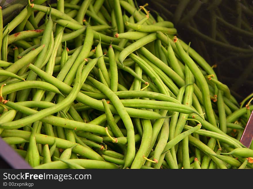 Green beans in the market