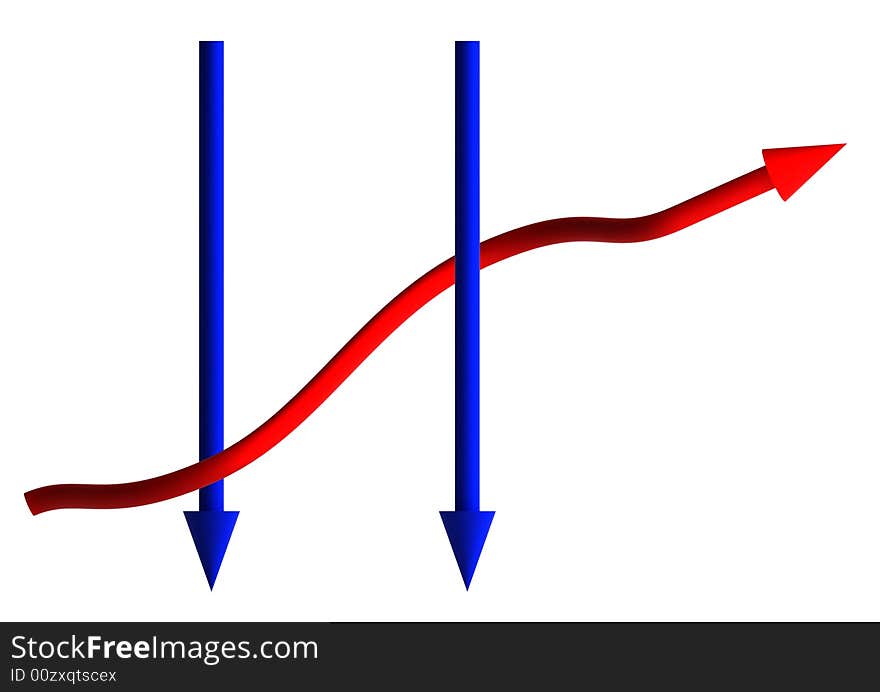 Succes Direct Arrow. 3D illustration. Succes Direct Arrow. 3D illustration.