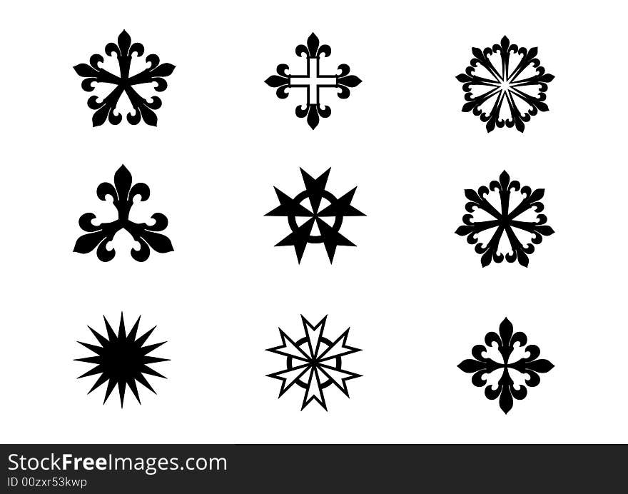 Floral icons in white background. Floral icons in white background