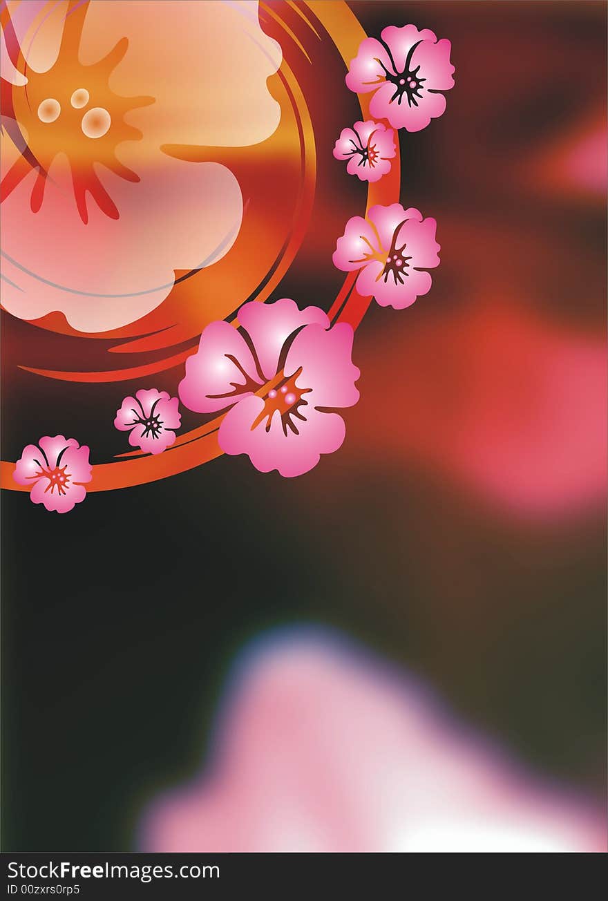 Abstract flowers on the background