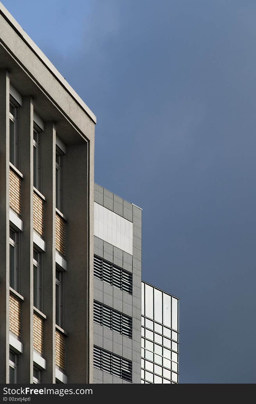 Three skyscrapers in duisburg, germany