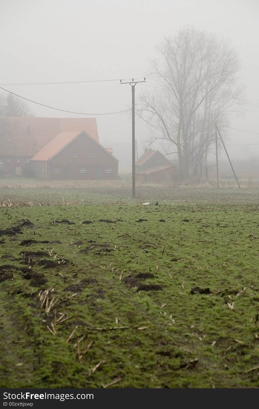 A foggy field in germany
