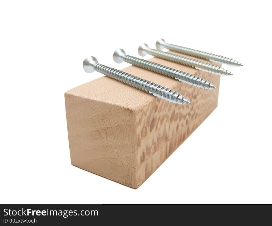 Screws On Wooden Block