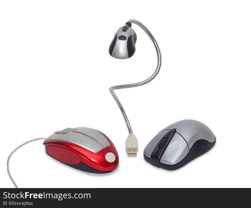 Mouse for computer on white background