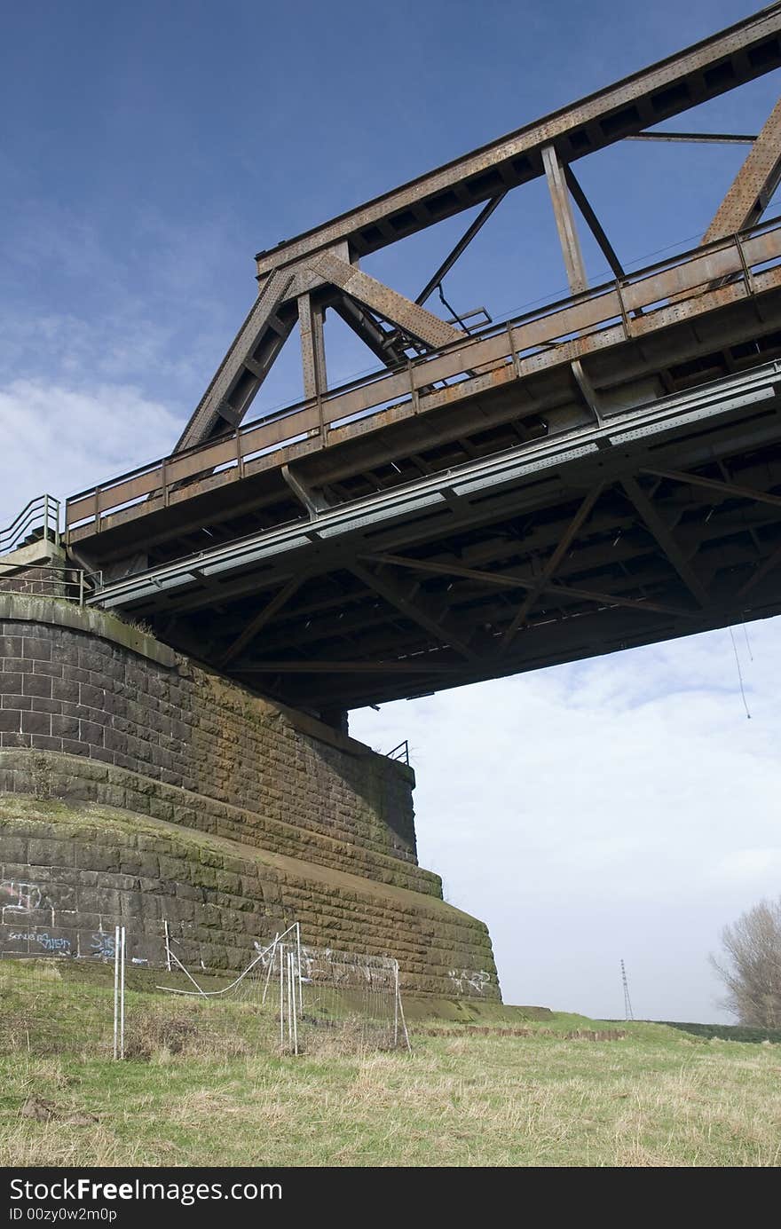 A rhine river bridge detail. A rhine river bridge detail