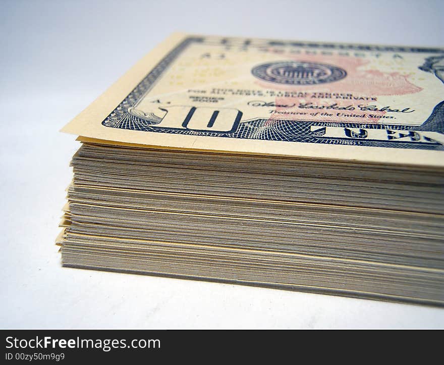 Pack of dollars on a light background. Pack of dollars on a light background