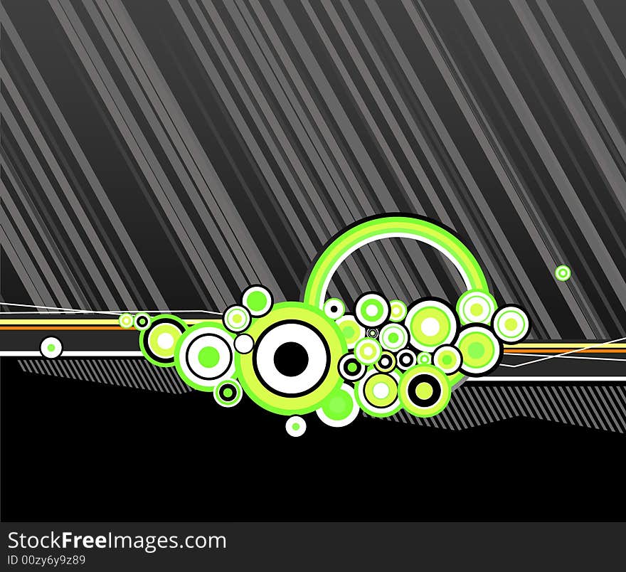 Abstract lines with circles. Vector