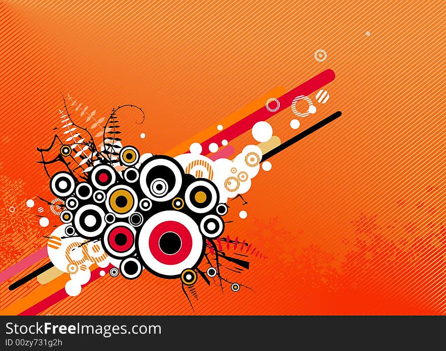 Abstract illustration with circles. Vector