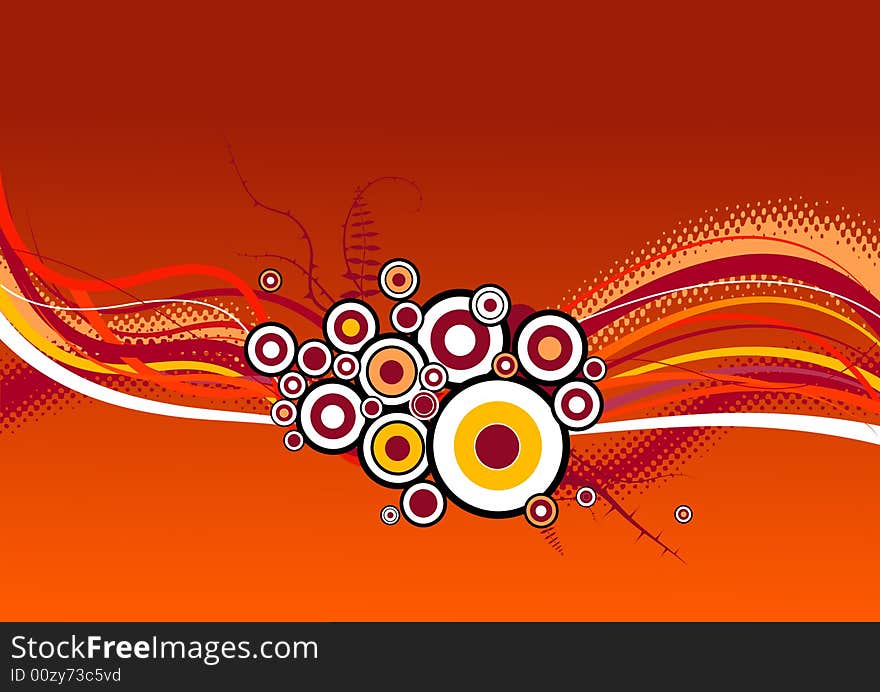 Abstract illustration with circles. Vector