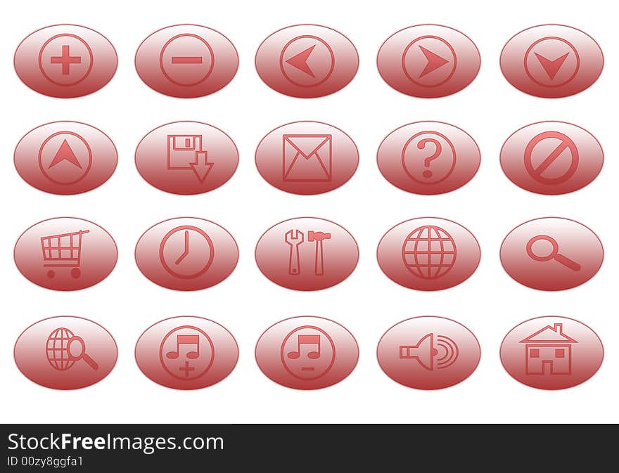 Red set of buttons for web design. Red set of buttons for web design