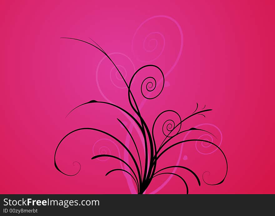 Flowers on pink background. vector