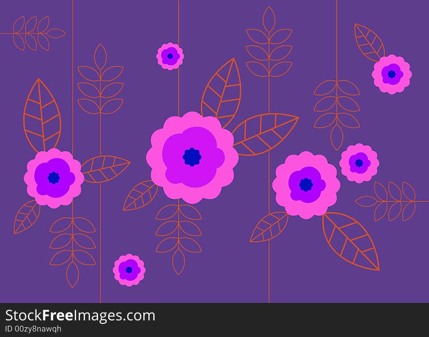 Abstract illustration with flowers.