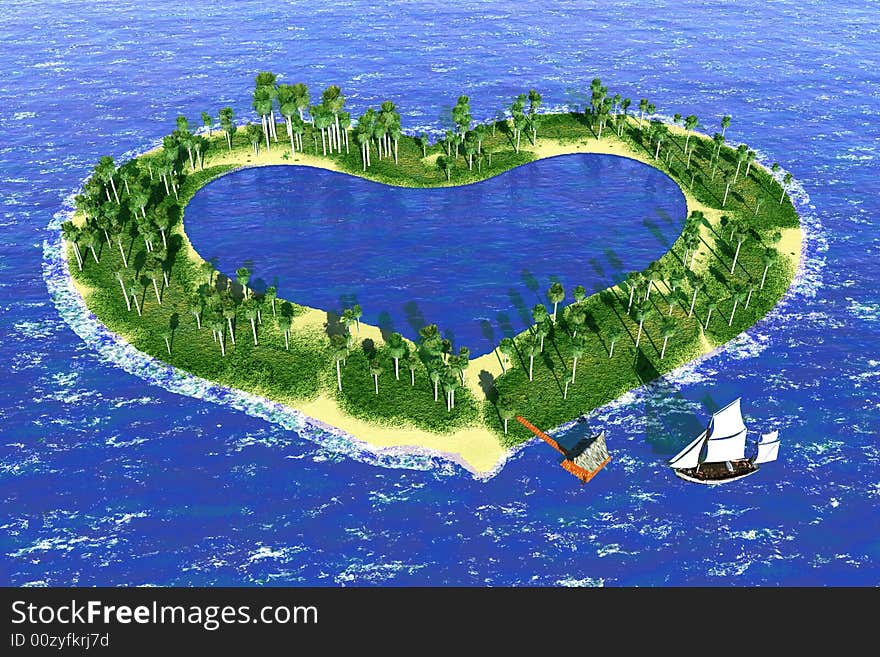 Scene of the island heart