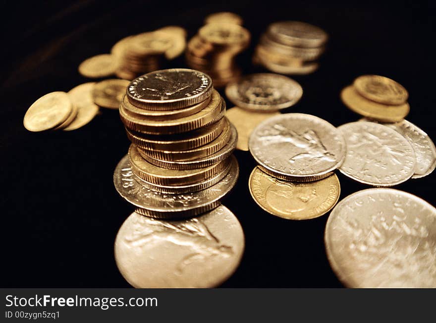 Columns of the metallic coins