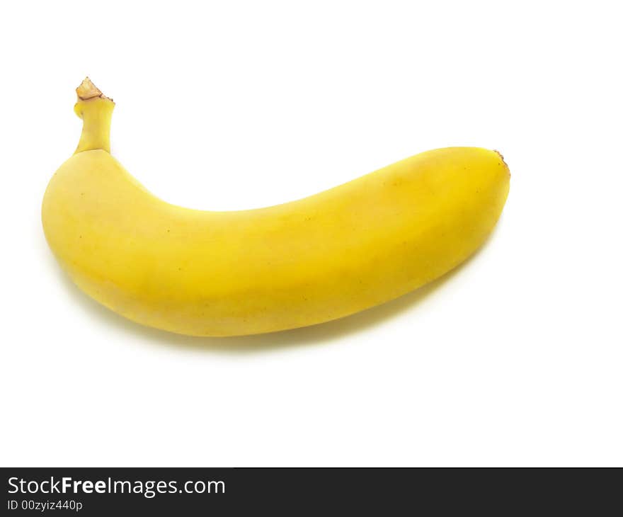 Single fresh ripe banana isolated