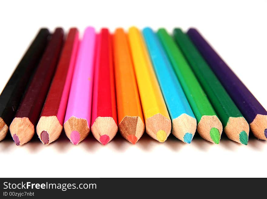 Colour pencils isolated on white background. Colour pencils isolated on white background