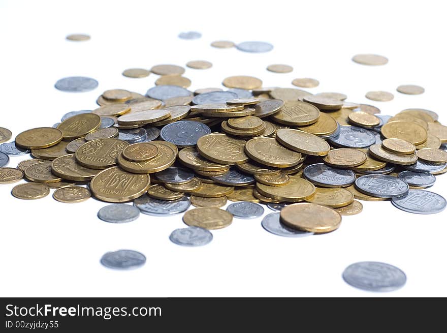 Close-up isolated chinks on white background. Close-up isolated chinks on white background