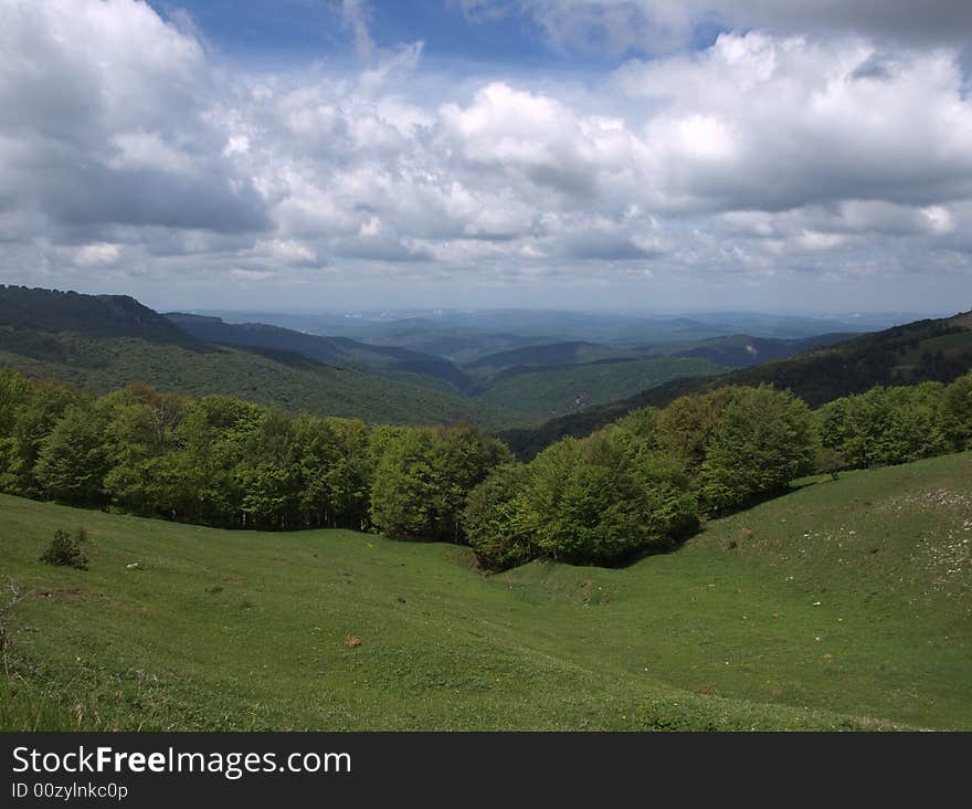 View from highest point of Crimea - mountaine Roman Kosh. View from highest point of Crimea - mountaine Roman Kosh