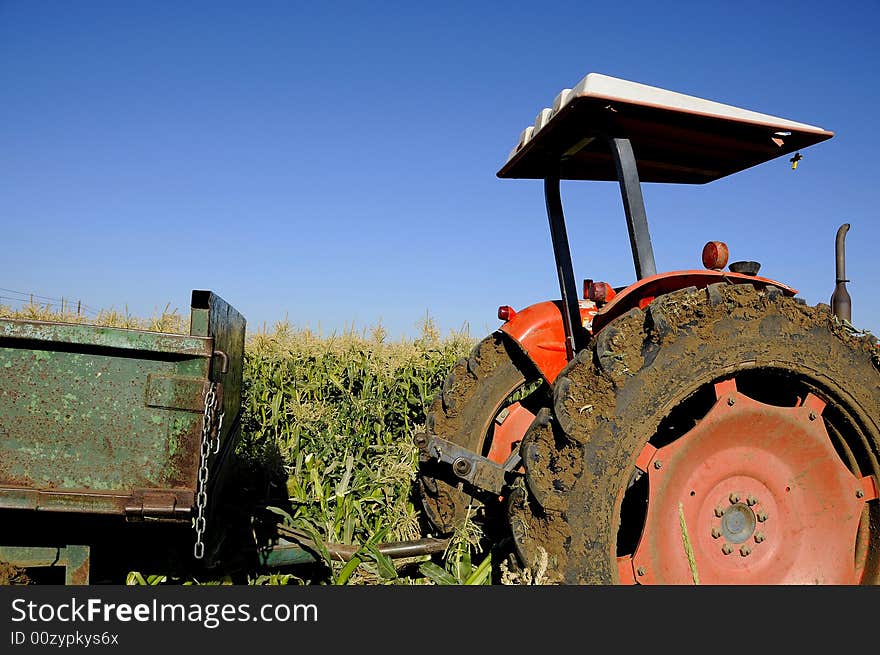 Side View of Farm Tractor