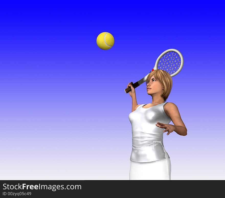 Women About To Hit Tennis Ball