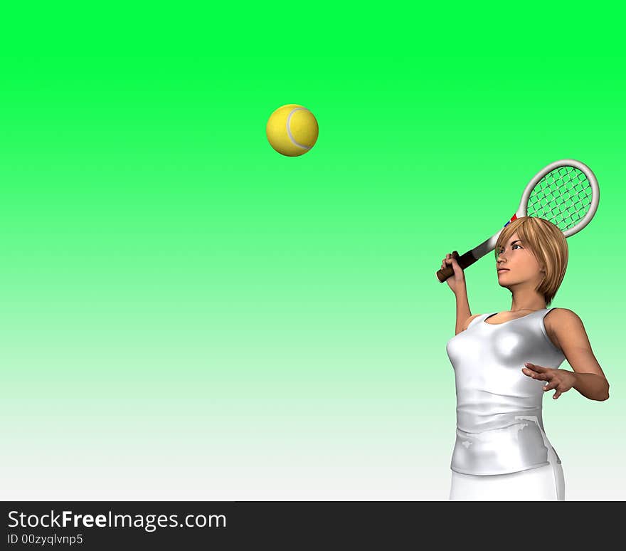 An image of a women about to hit a tennis ball whilst playing tennis. An image of a women about to hit a tennis ball whilst playing tennis.