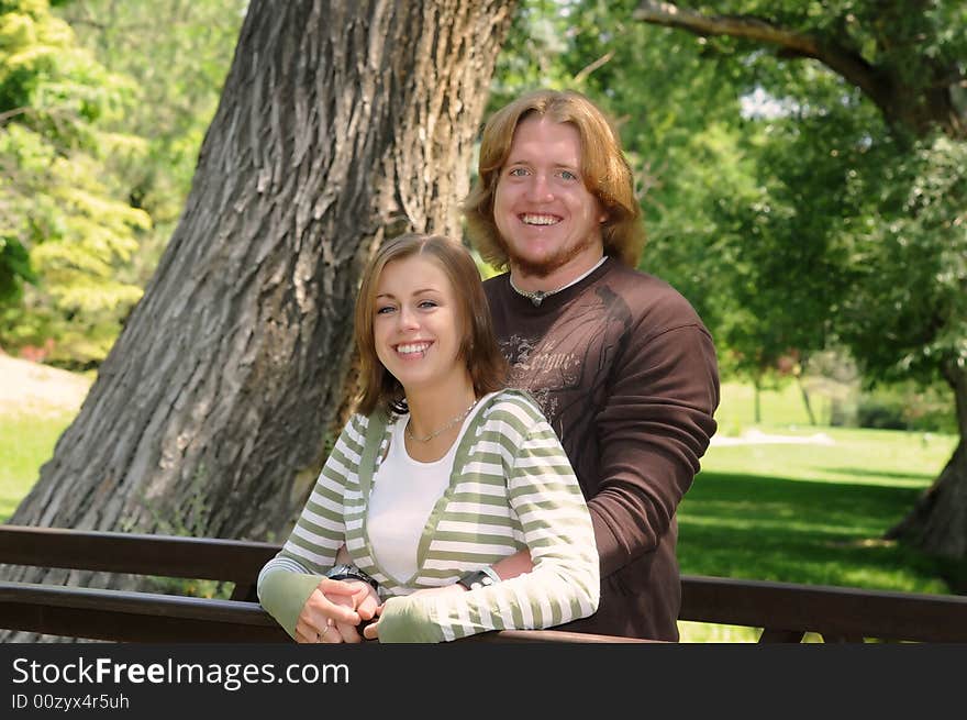 Young engaged couple